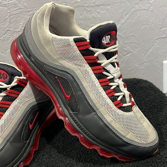 ?? NIKE Air Max 24-7 Shoes Volt Black Red Gray 397252-001 2010 Men Sz 11.5 - E main image 11